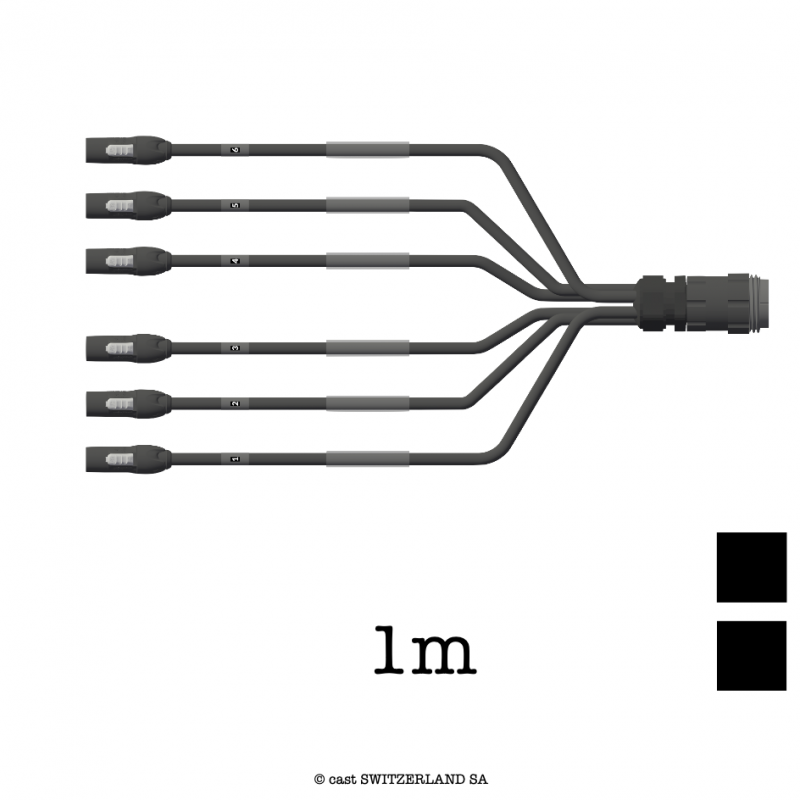 ADAPTER 06x TRUE1 Male » MULTILOCK Female, Crimpkontakt 06 x H07RN-F 3G1.5, 1m | schwarz