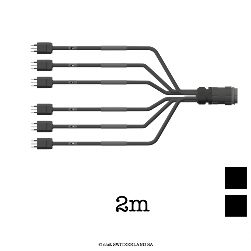 ADAPTATEUR 06x T12 » MULTILOCK Female, Contact à sertir 06 x H07RN-F 3G1.5, 2m | noir