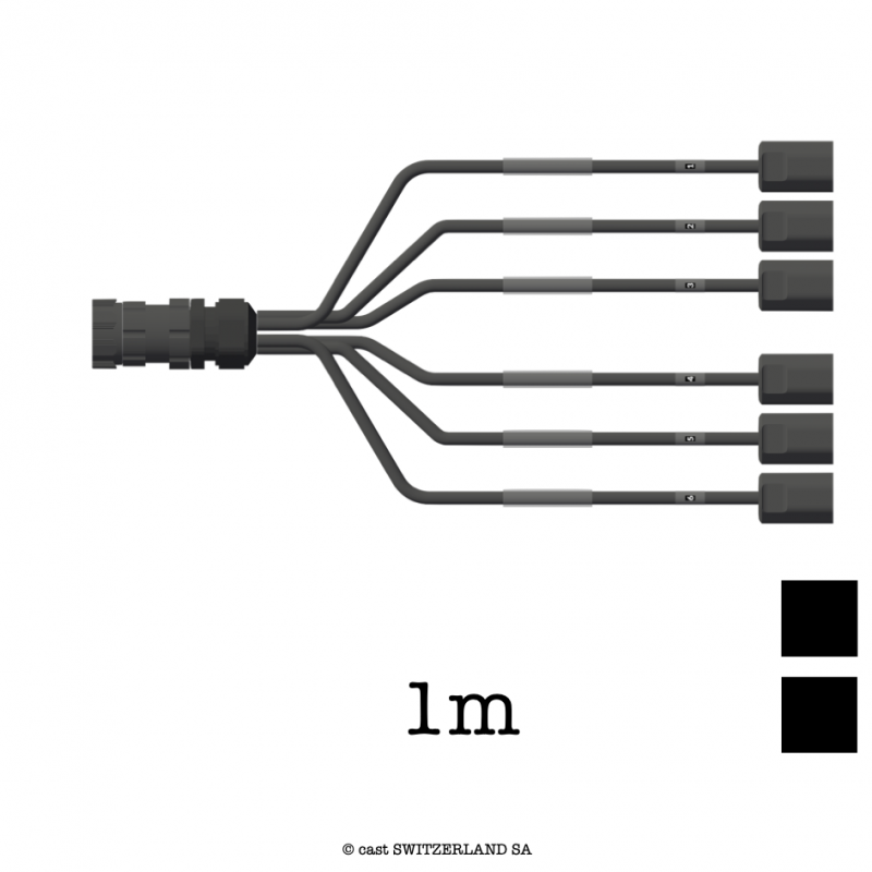 ADAPTER MULTILOCK Male » 06x T13, Crimpkontakt 06 x H07RN-F 3G1.5, 1m | schwarz