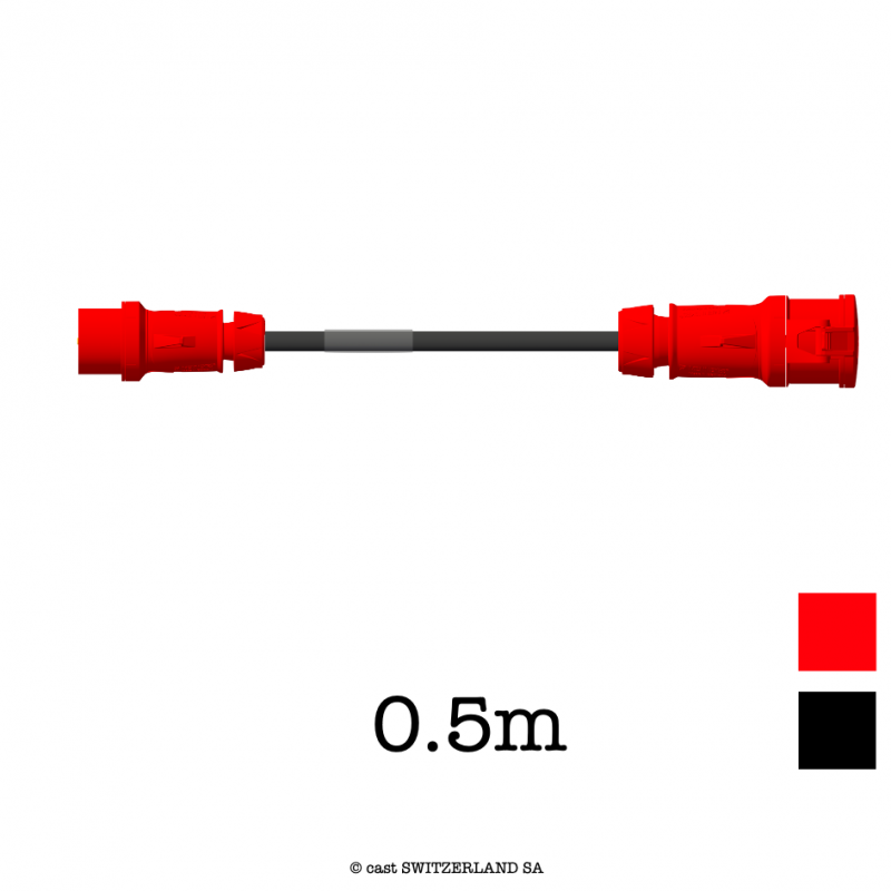 Adapterkabel CEE16-5 » CEE32-5 | TITANEX 5G2.5, 0.5m | schwarz