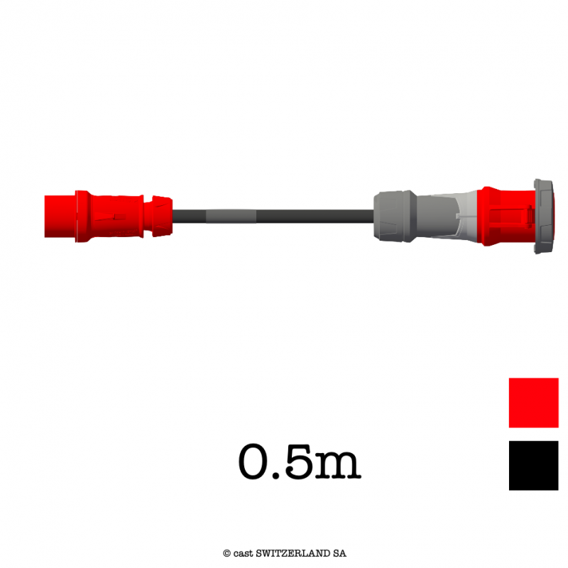 Adapterkabel CEE32-5 » CEE63-5 | TITANEX 5G6, 0.5m | schwarz