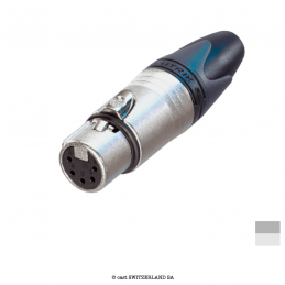 XLR5 Prise de câble femâle NC5FXX, Contact à souder | nickel, argenté