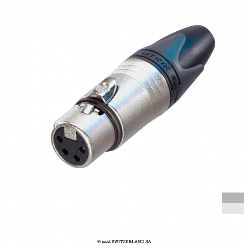 XLR4 Prise de câble femâle NC4FXX, Contact à souder | nickel, argenté