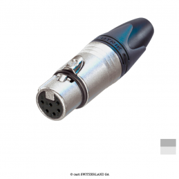 XLR6 Prise de câble femâle NC6FXX, Contact à souder | nickel, argenté