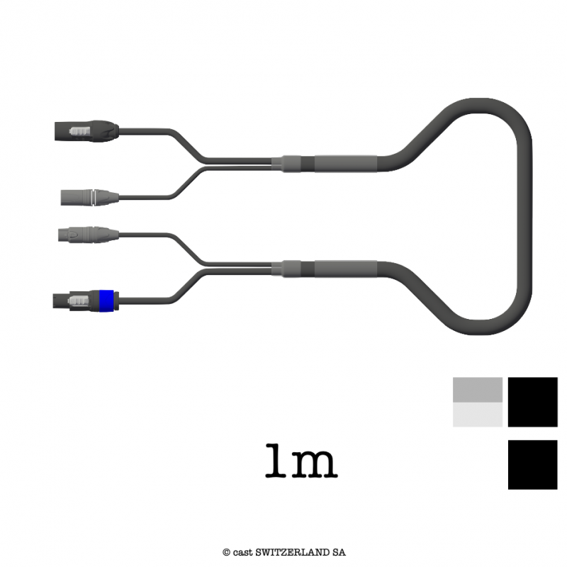 HYBRIDKABEL TRUE1 » powerCON 20A, XLR5 | Datasafe Ultra Hybrid 3G1.5, 1m | schwarz