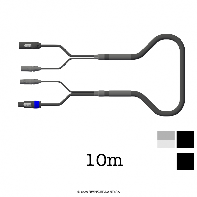 HYBRIDKABEL TRUE1 » powerCON 20A, XLR5 | Datasafe Ultra Hybrid 3G1.5, 10m | schwarz