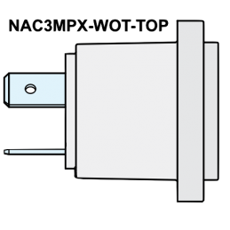 powerCON TRUE1 TOP Einbaustecker NAC3MPX-WOT-TOP, Faston 6.3x0.8 3G2.5 | schwarz