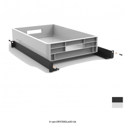Storage Cart PLASTIC CRATE with Drawer | schwarz-grau | H 12cm