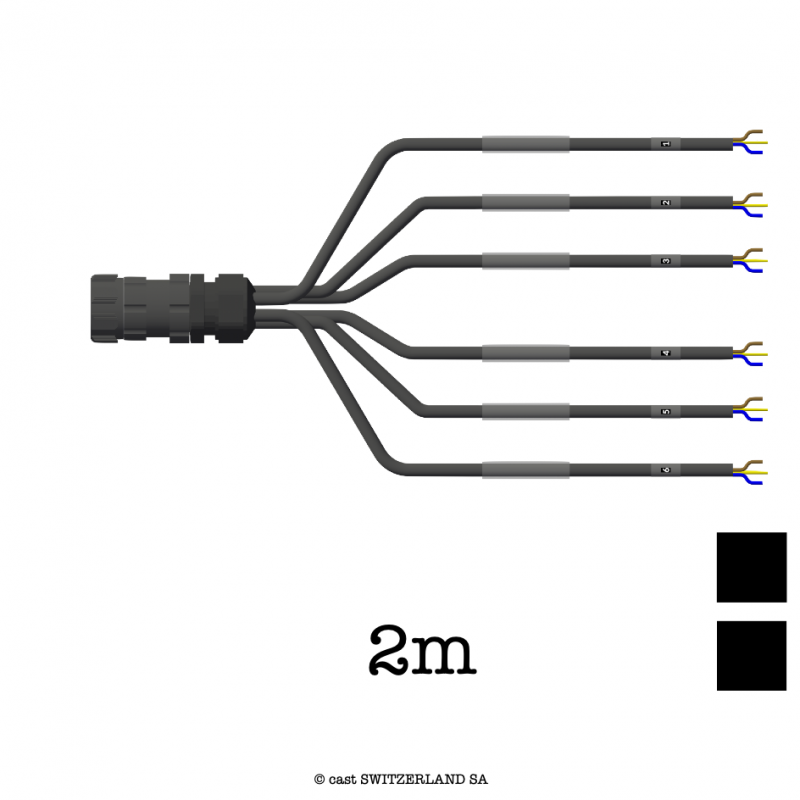 SPIDER TOURMATE Male » 6x Offenes Ende, Crimpkontakt H07RN-F 3G1.5, 2m | schwarz