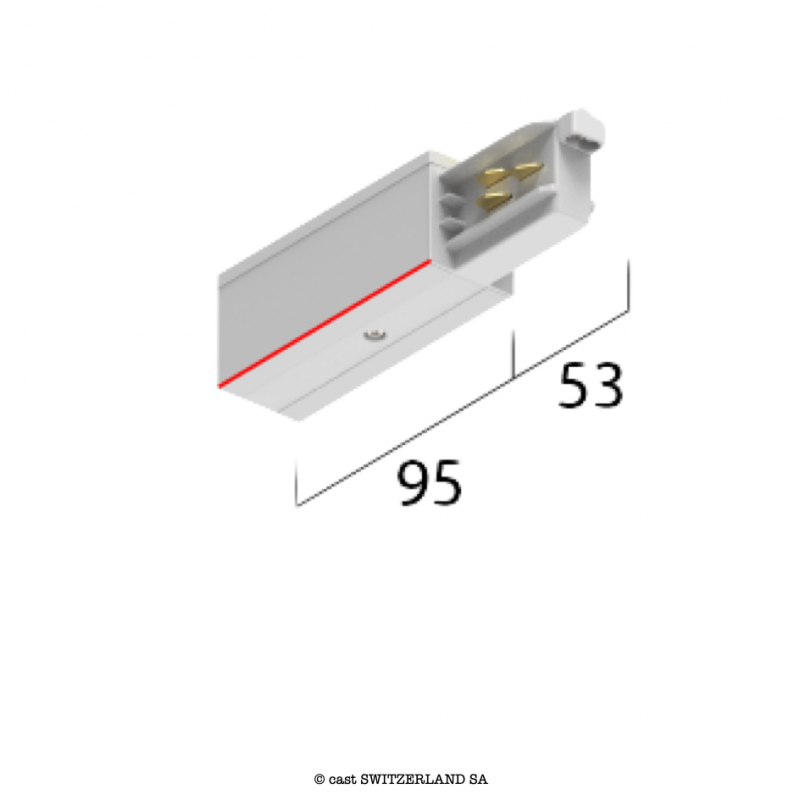 onetrack 3~ ALIMENTATION EN FINE avec données, touche gauche | blanc RAL 9016