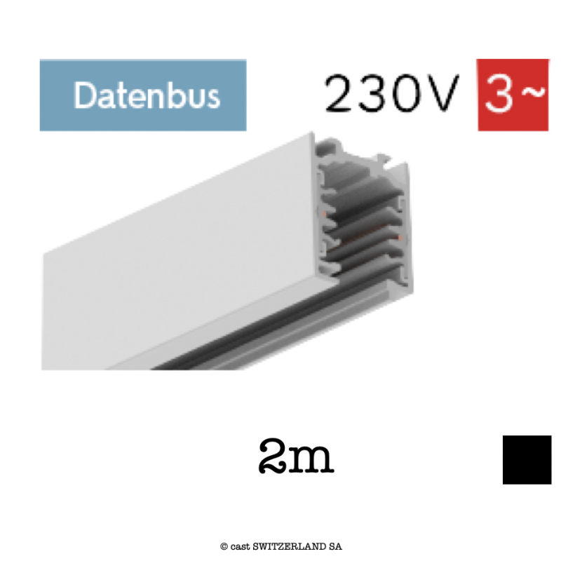 onetrack 3~ AUFBAUSCHIENE mit Daten, 2m | schwarz