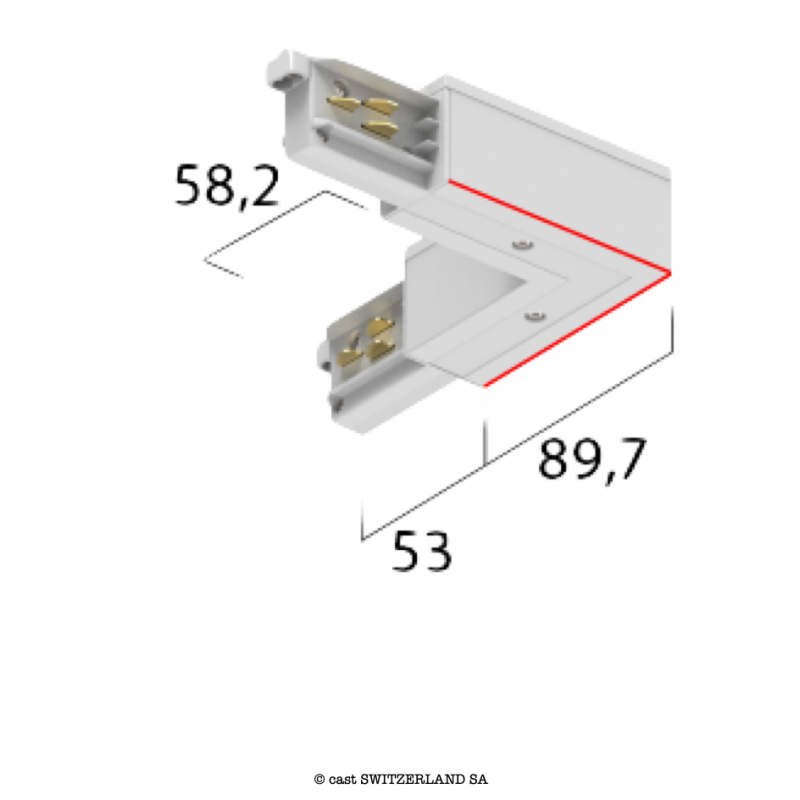 onetrack 3~ L-VERBINDER mit Daten, außen | weiss RAL 9016