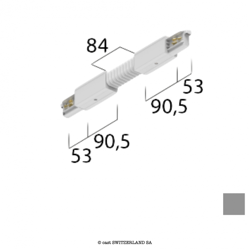 onetrack 3~ Flex-VERBINDER mit Daten | grau RAL 7035